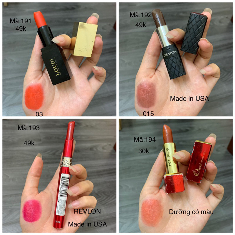 Son Tester/2hand Các Hãng Đủ Màu mã 191-194