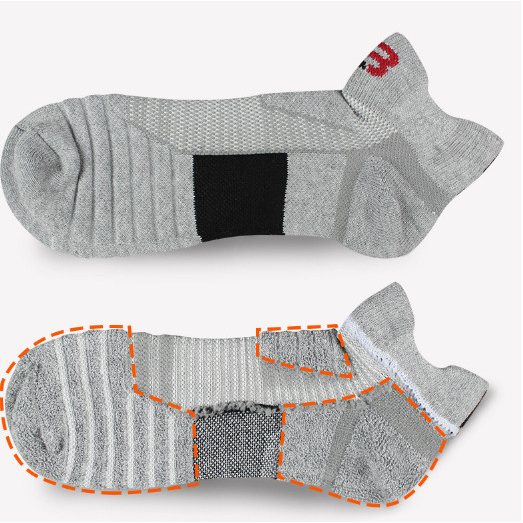 Vớ Tất số 8 cotton cổ thấp loại dày phù hợp chạy bộ, bóng đá, bóng rổ...