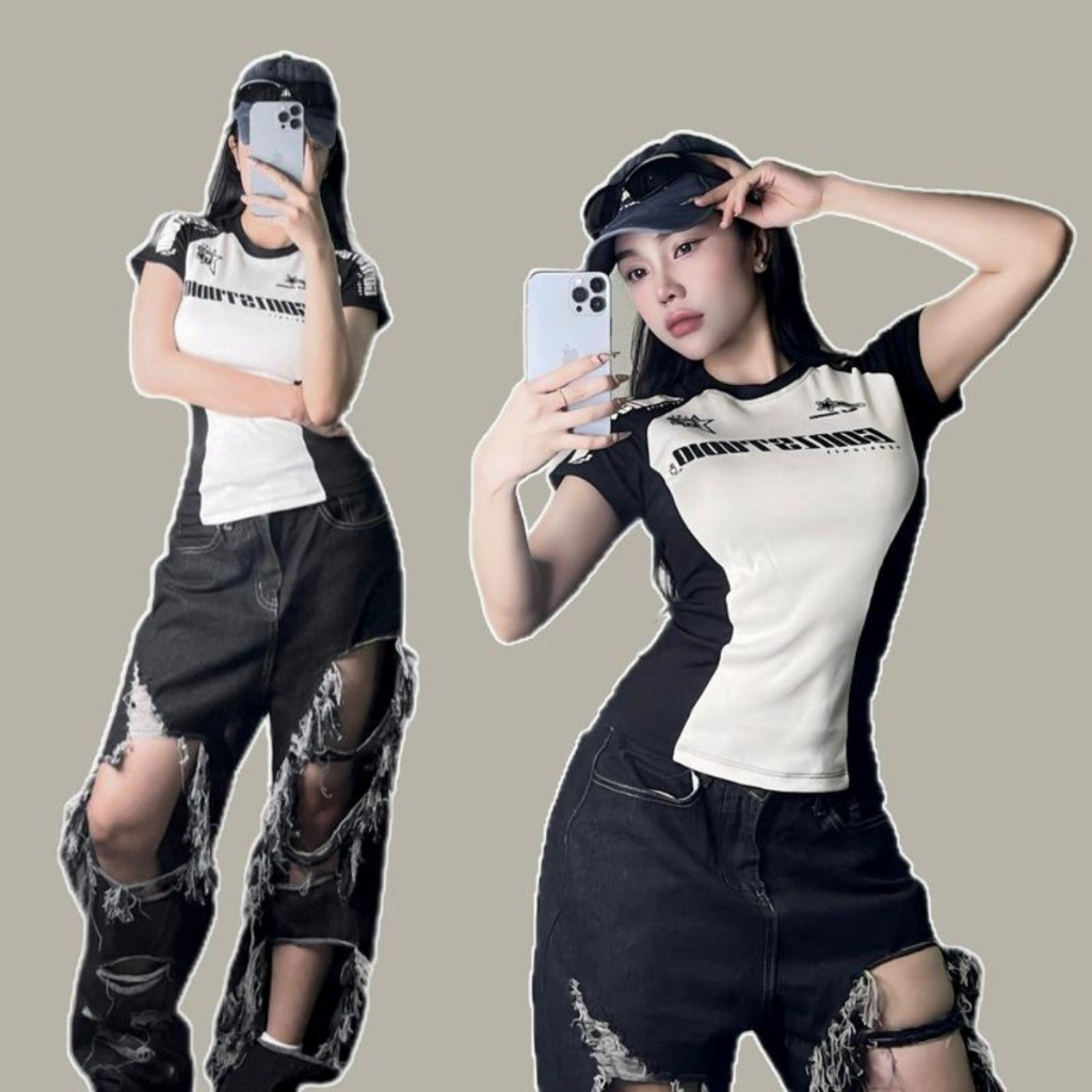 Áo thun Baby Tee tay raglan phong cách in hình Gonz V3 840 FIORI STORE