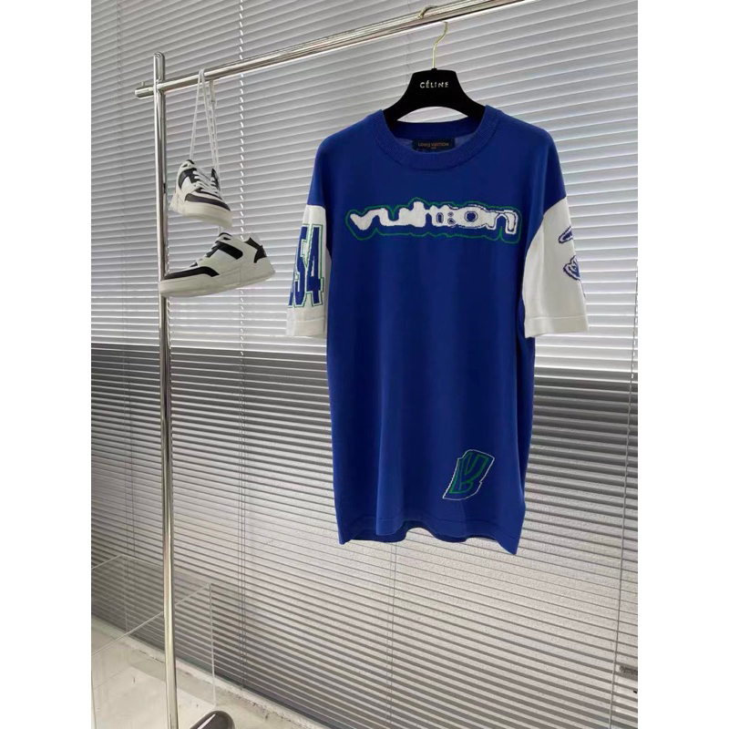 ⭐️  - Áo Phông Len Xanh LV Lavorra Chất Len Mỏng Mịn Mát Đủ Size - Áo Phông Nam Nữ Hàng Loại 1 - Dluxury