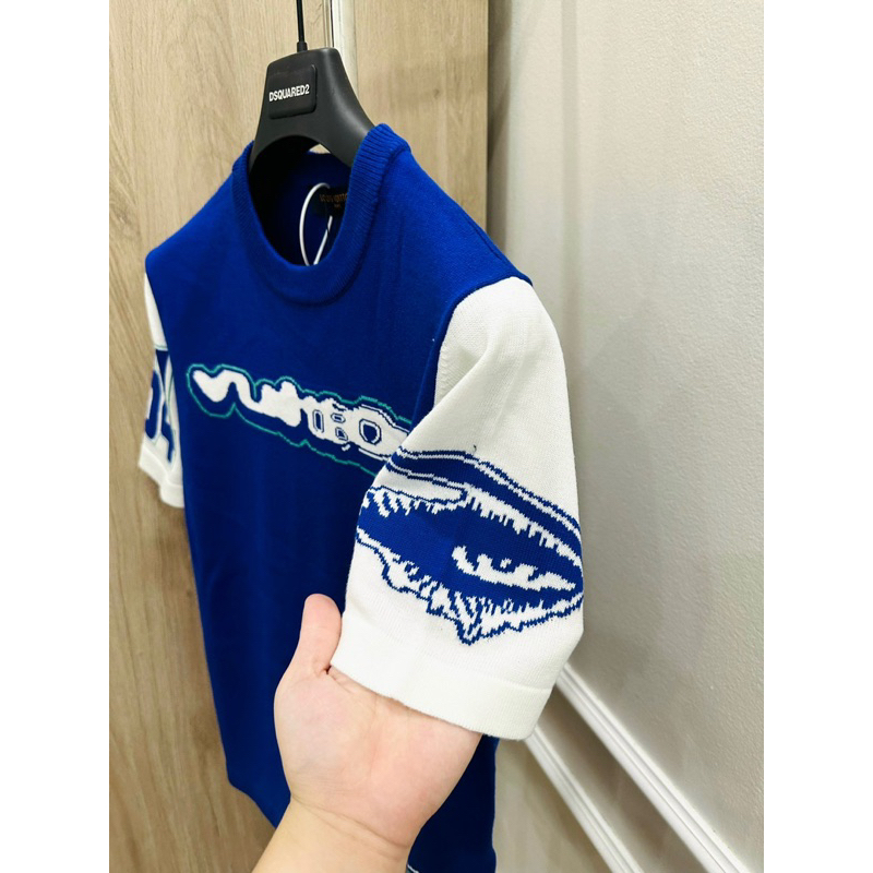 ⭐️  - Áo Phông Len Xanh LV Lavorra Chất Len Mỏng Mịn Mát Đủ Size - Áo Phông Nam Nữ Hàng Loại 1 - Dluxury