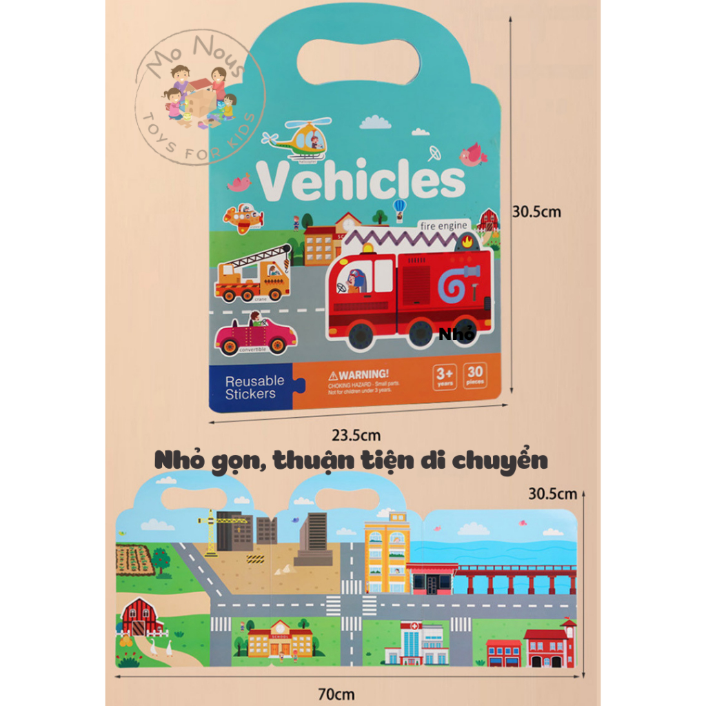 Đồ chơi giáo dục montessori -Bộ tranh sticker bóc dán Mo.Nous Toys Mo.Nous Toys- Đồ chơi phát triển trí tuệ cho bé
