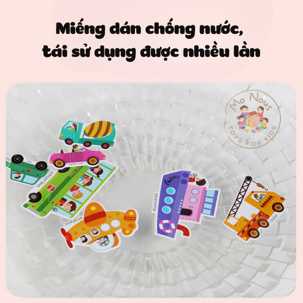 Đồ chơi giáo dục montessori -Bộ tranh sticker bóc dán Mo.Nous Toys Mo.Nous Toys- Đồ chơi phát triển trí tuệ cho bé
