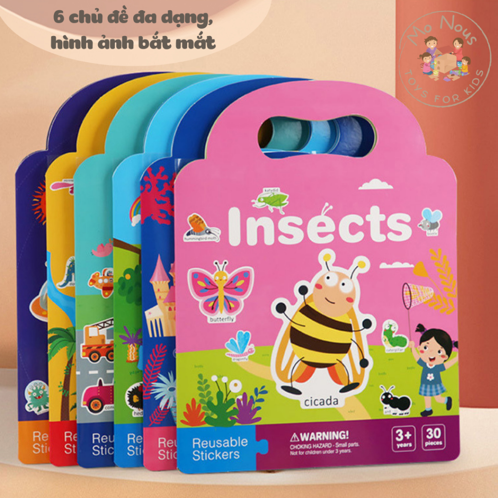 Đồ chơi giáo dục montessori -Bộ tranh sticker bóc dán Mo.Nous Toys Mo.Nous Toys- Đồ chơi phát triển trí tuệ cho bé