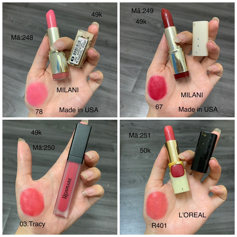 Son Tester/2hand Các Hãng Đủ Màu mã 248-251