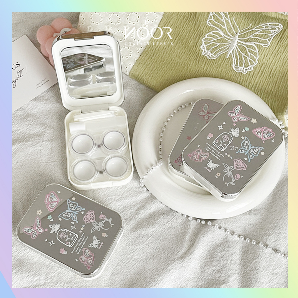 - Khay Đựng Kính Áp Tròng & Dụng Cụ Đeo Lens Tráng Gương Siêu Đẹp - DeNOOR Contact Lenses