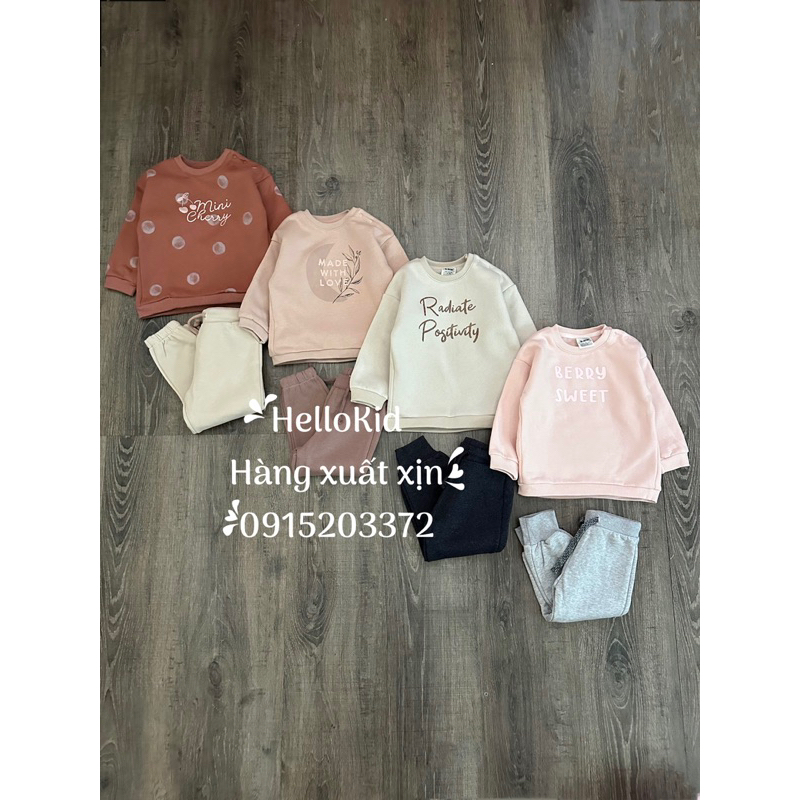 Bộ nỉ minene bé gái  ngẫu nhiên quần