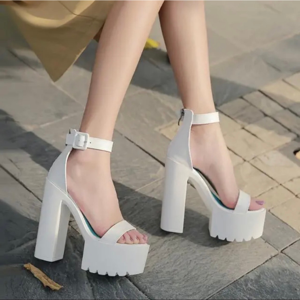 Giầy đế xuồng cao gót ,gót trụ cao 14cm,đế đúc pu hình răng cưa siêu nhẹ