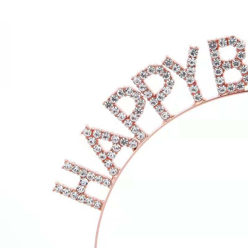 Cài Tóc Chữ HAPPY BIRTHDAY, Bờm Tóc Sinh Nhật Đính Đá Kim Cương Lấp Lánh Sang Trọng