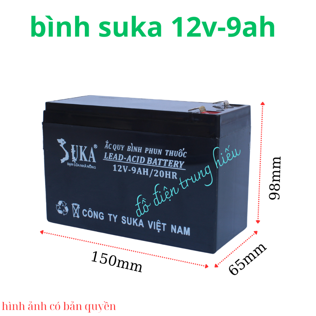 Bình ắc quy khô 9AH/12V Cam kết Hàng chính hãng