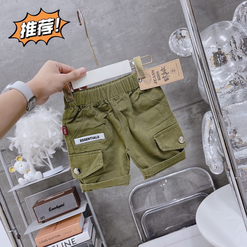 Quần đùi kaki essential mềm có túi cho bé trai