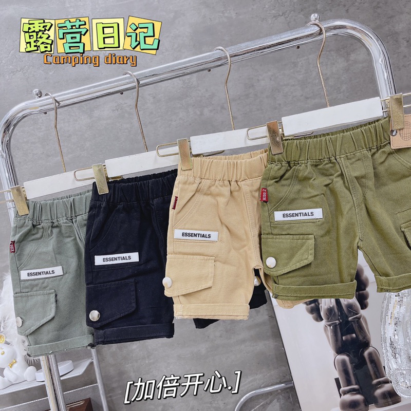 Quần đùi kaki essential mềm có túi cho bé trai