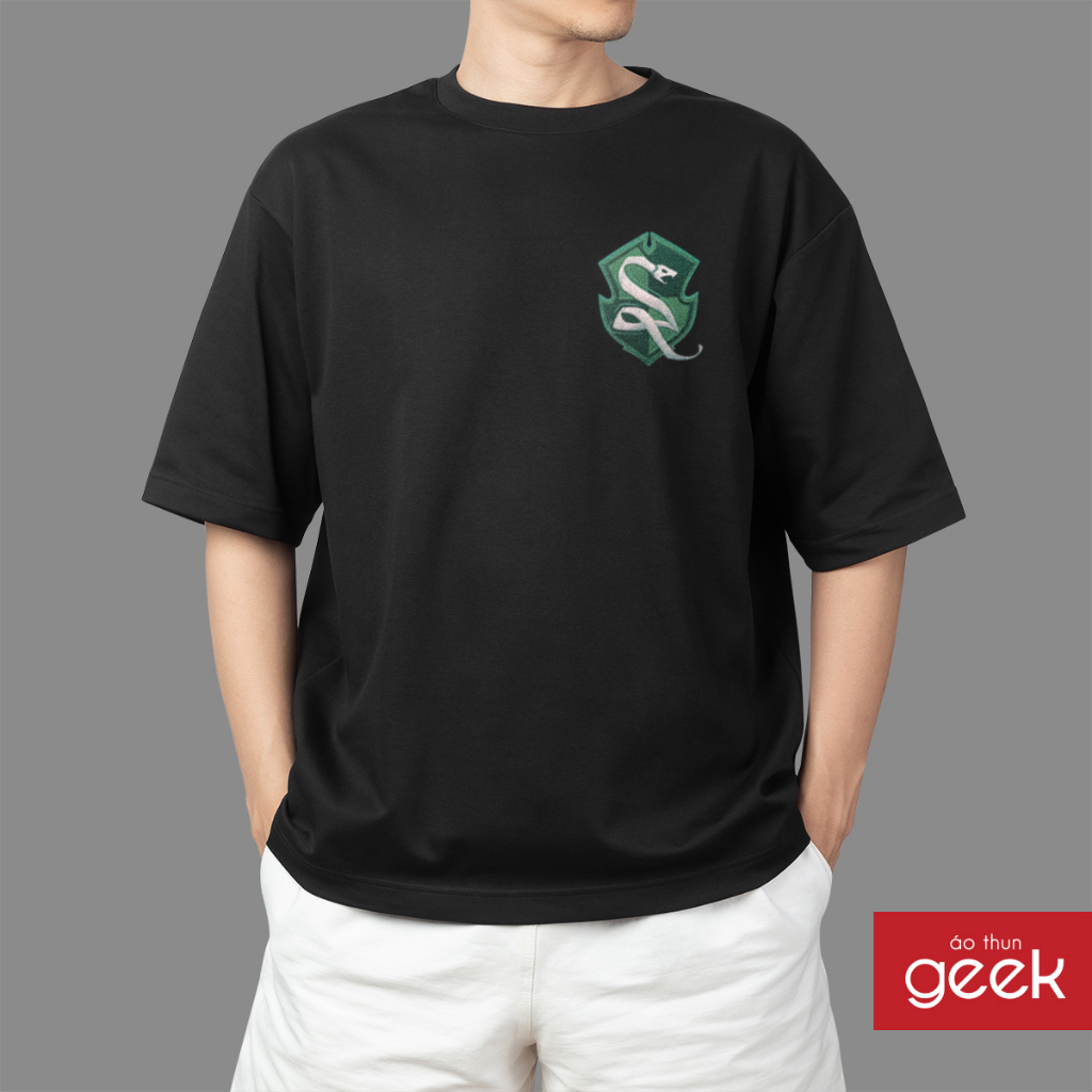 Áo thun in hình Hogwarts - Slytherin Siêu nét, 100% Cotton, siêu mịn