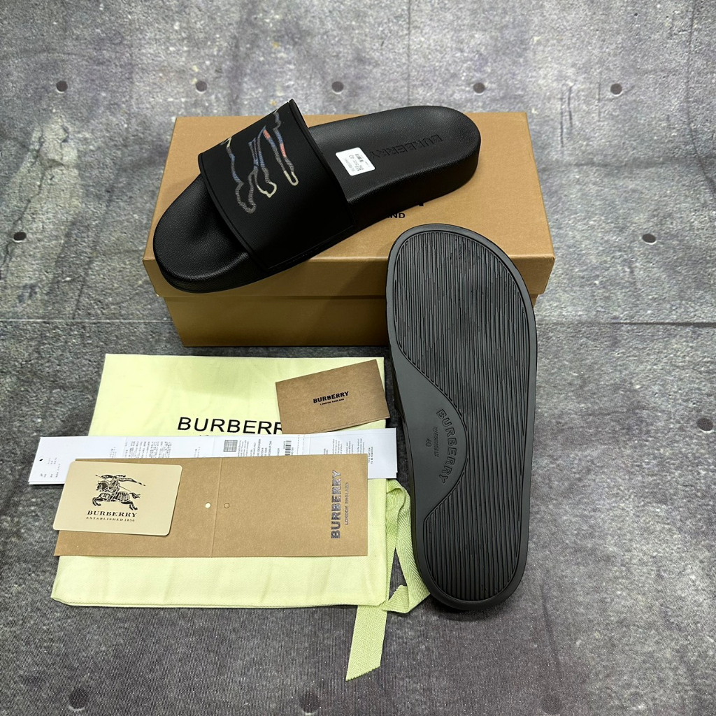 Dép da nam Gucci bbr logo cao cấp quai ngang bản chuẩn 1.1 like Âu then fullboxx hộp cao cấp