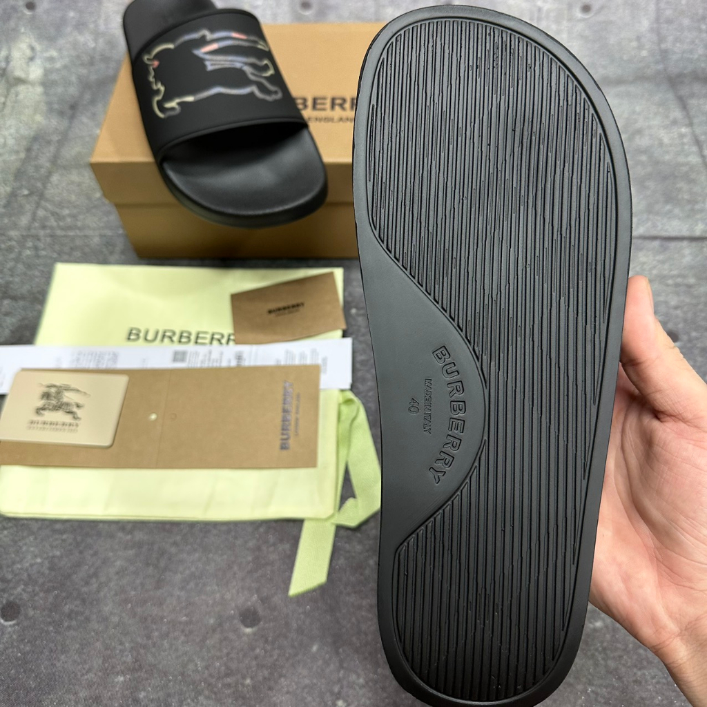 Dép da nam Gucci bbr logo cao cấp quai ngang bản chuẩn 1.1 like Âu then fullboxx hộp cao cấp