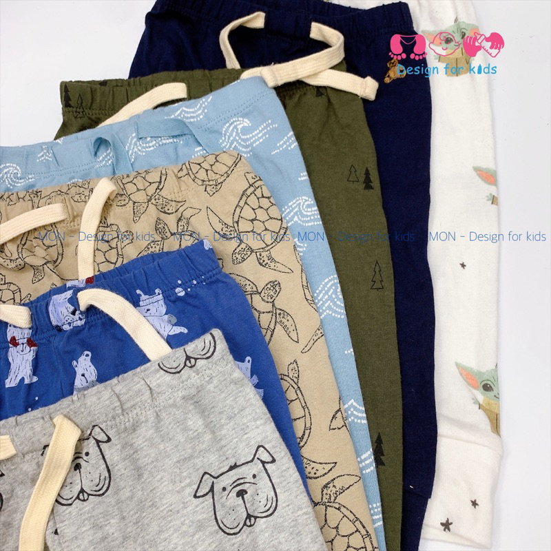 Quần dài bo gấu, quần legging vải cotton xuất dư các hãng cho bé