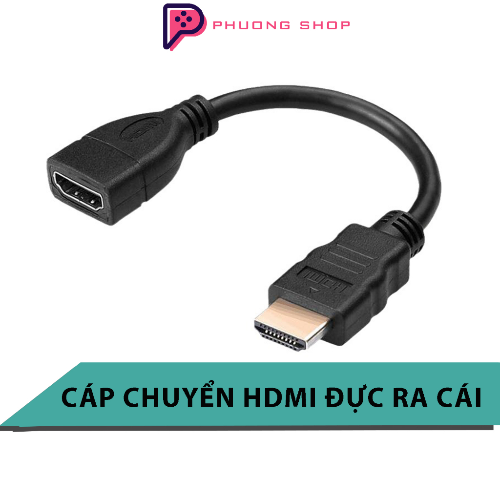 Dây cáp chuyển đổi HDMI đực ra cái FullHD - Cáp nối HDMI cho tivi, màn hình máy tính