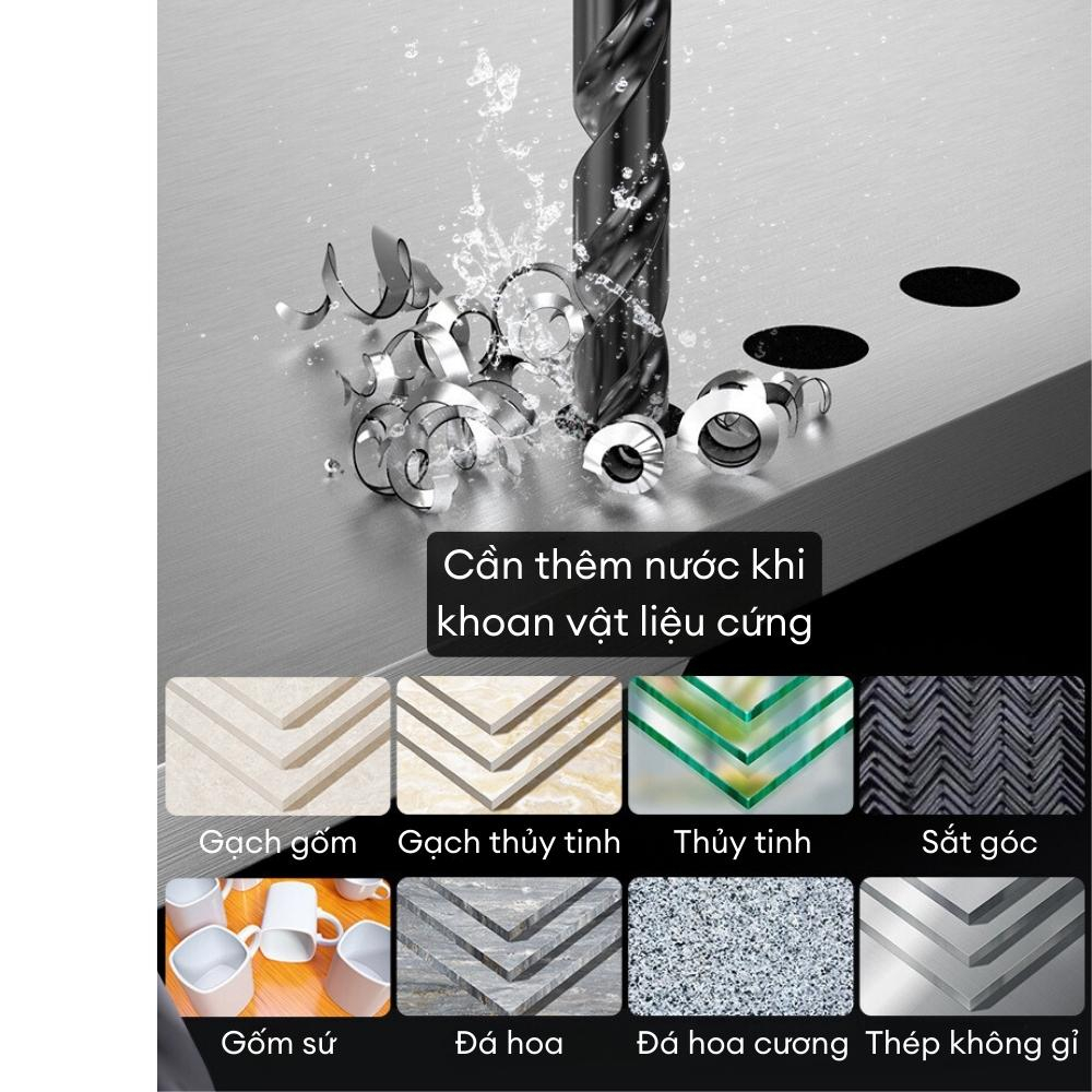 Mũi Khoan Đa Năng 4 Cạnh Chữ Thập Chuôi Lục Giác, Khoan Tường Bê Tông, Đá Hoa Cương, Kính, Gạch Ngói