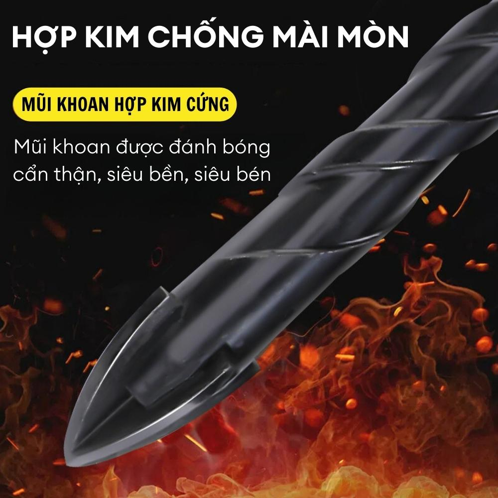 Mũi Khoan Đa Năng 4 Cạnh Chữ Thập Chuôi Lục Giác, Khoan Tường Bê Tông, Đá Hoa Cương, Kính, Gạch Ngói