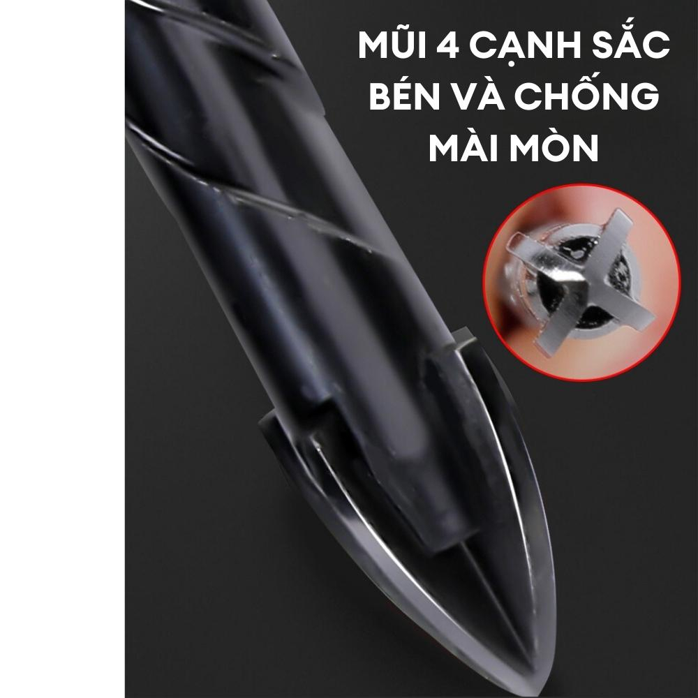 Mũi Khoan Đa Năng 4 Cạnh Chữ Thập Chuôi Lục Giác, Khoan Tường Bê Tông, Đá Hoa Cương, Kính, Gạch Ngói