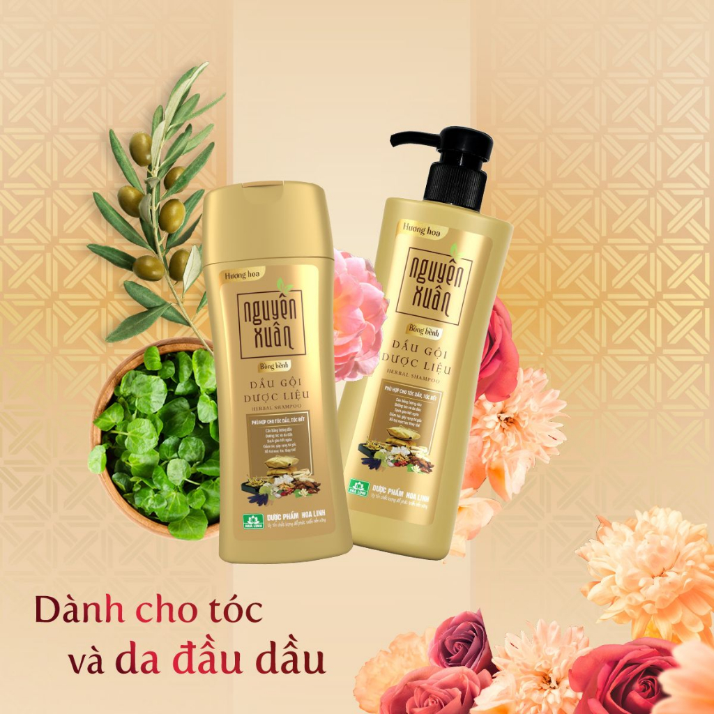 Dầu gội dược liệu Nguyên Xuân các loại cho tóc thường, tóc hư tổn, tóc gàu, tóc bết
