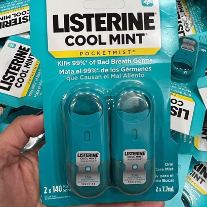 Xịt thơm miệng Listerine Cool Mint Pocketmist của Mỹ 7.7ml