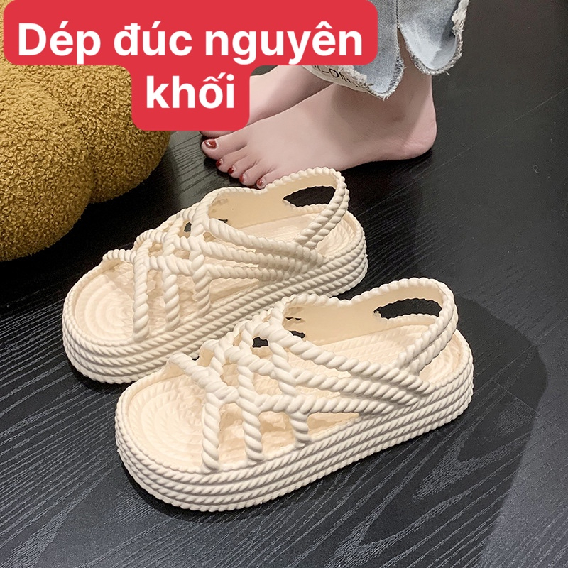 Dép sandal nữ, giày sục quai hậu nữ kiểu dáng basic unisex đế bánh mì cao 5 cm ulzzang giày dọ eva đi mưa