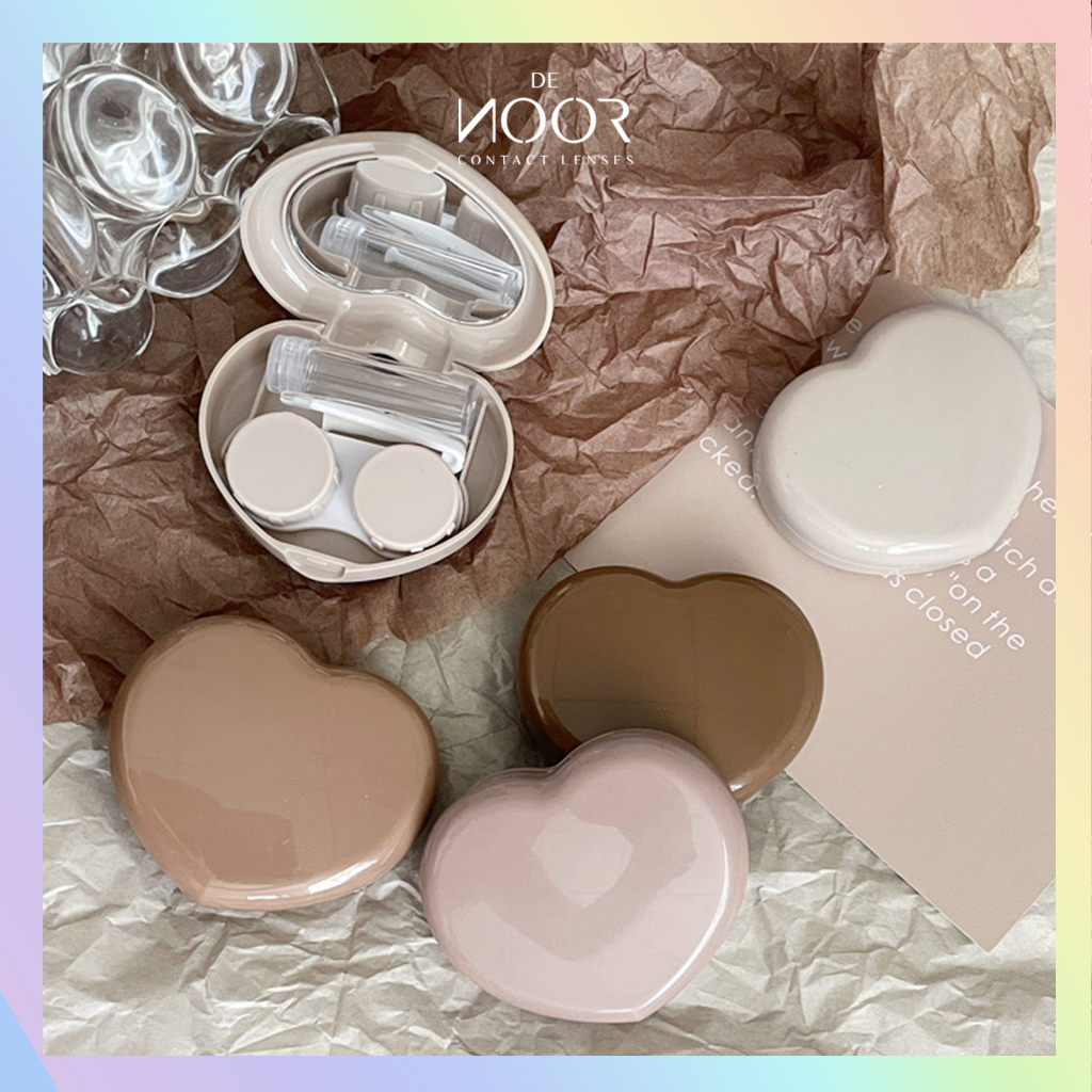 Hộp Đựng Kính Áp Tròng - Khay Đựng Lens Trái Tim & Dụng Cụ Đeo Lens - DeNOOR Contact Lenses