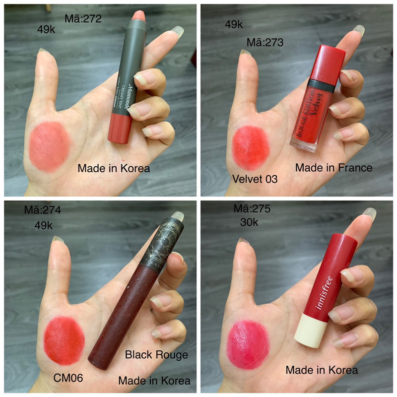 Son Tester/2hand Các Hãng Đủ Màu mã 272-275