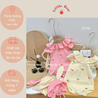 Bộ bodysuit hình cherry cho bé yêu chất cotton mềm mại