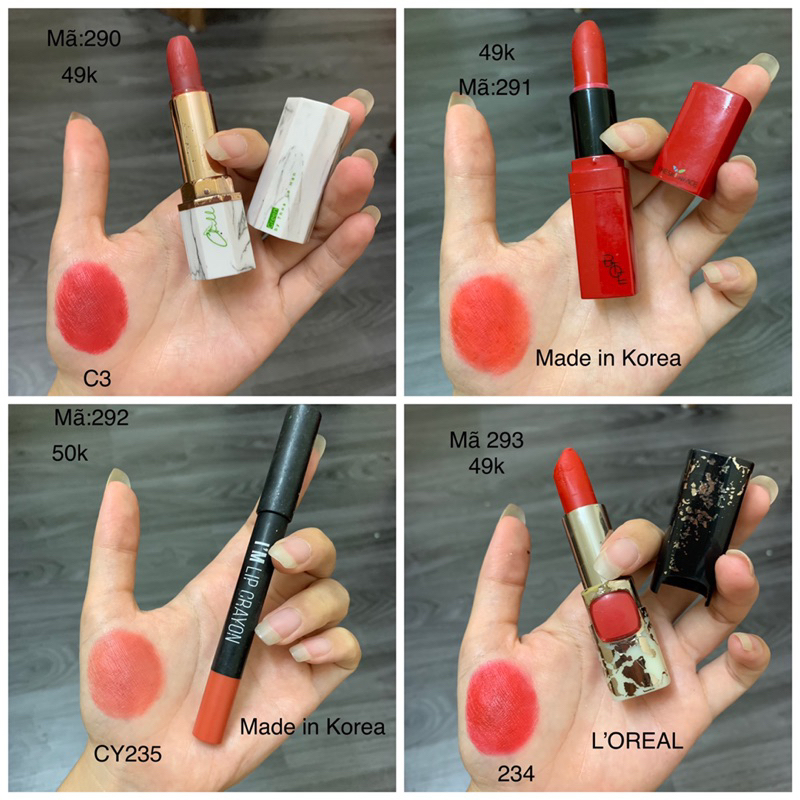 Son Tester/2hand Các Hãng Đủ Màu mã 290-293