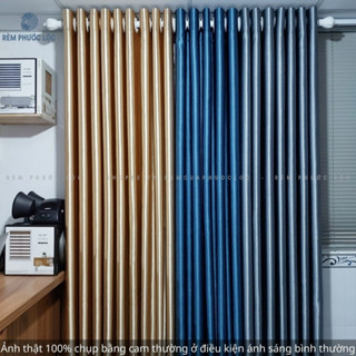 Rèm Chống Nắng Cửa Sổ Cửa Chính (Cao 1.6 - 2.7m) - Rèm Cửa Vải Gấm 3 Lớp Hoa Văn Ép Chìm Sang Trọng