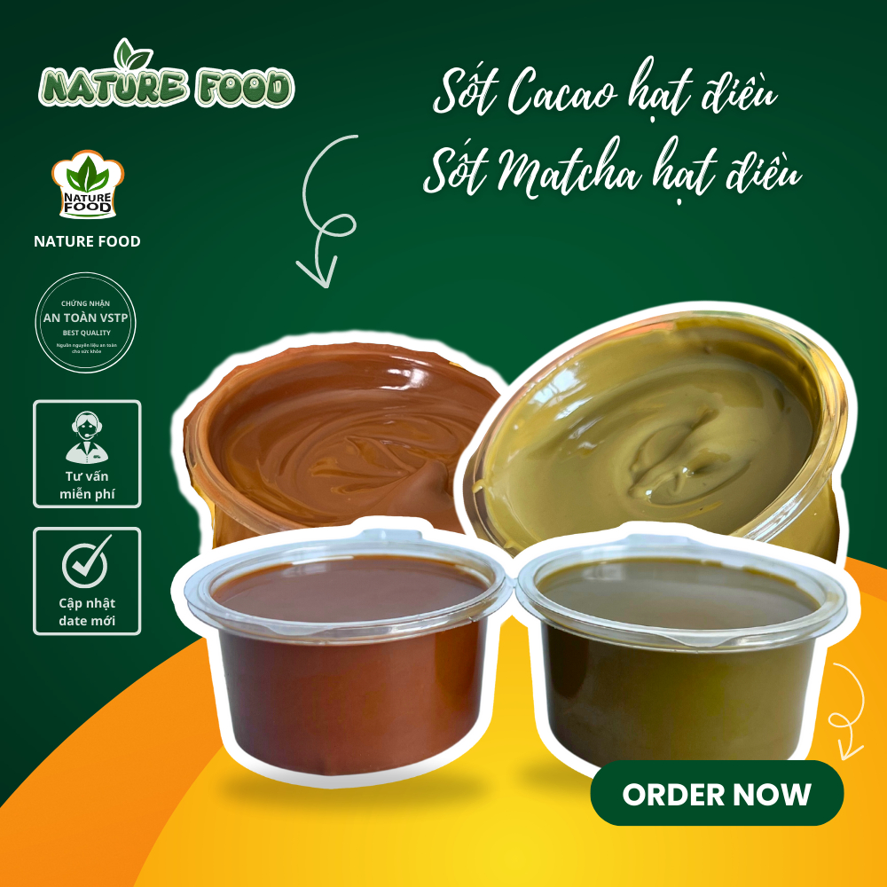 Sốt Cacao/ Matcha Hạt điều NATURE FOOD