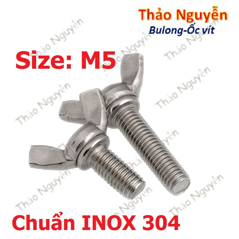 Bulong cánh chuồn, bulong tai hồng chuẩn INOX 304 size M5