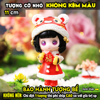 Tượng tô màu, CÔNG CHÚA DẦN ĐÓN LỄ, size L, thạch cao trắng (Không kèm màu), luyện vẽ, decor
