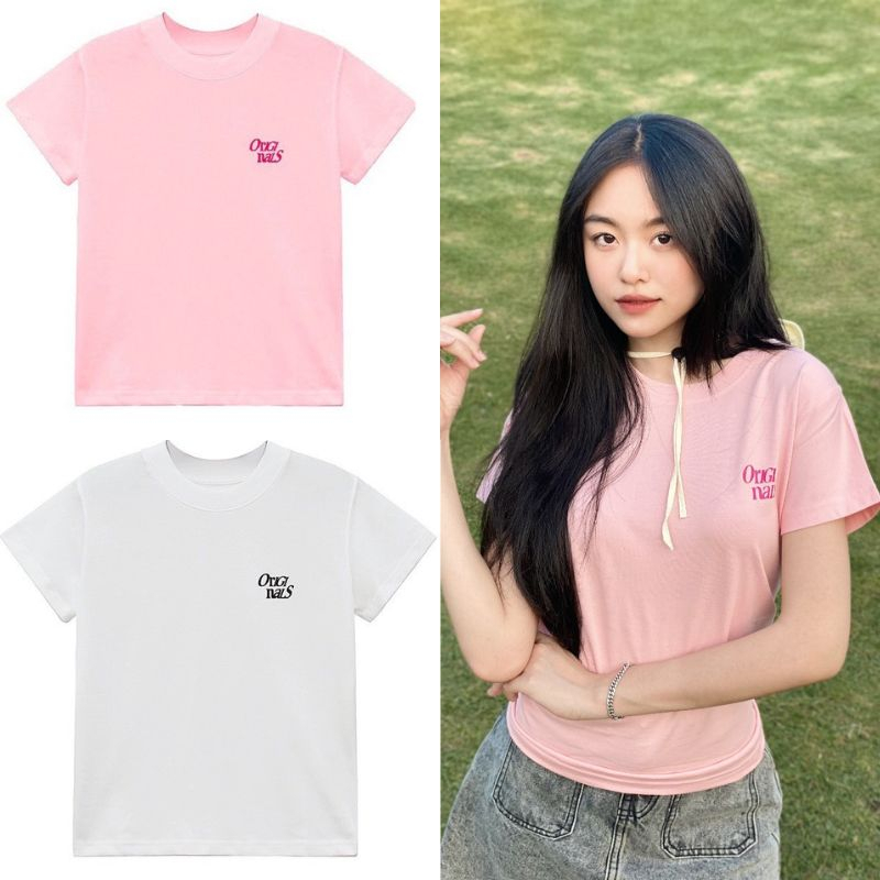 Áo baby tee nữ,áo thun phom Fit hot hit chất cotton thoáng mát,áo ngắn tay nữ cổ tròn chữ ORIGI NALS mã SA11 HOASUMO