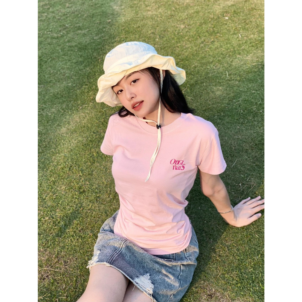 Áo baby tee nữ,áo thun phom Fit hot hit chất cotton thoáng mát,áo ngắn tay nữ cổ tròn chữ ORIGI NALS mã SA11 HOASUMO