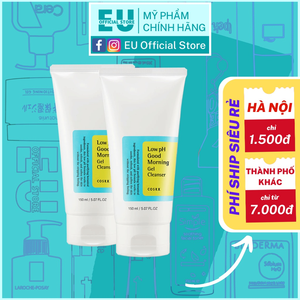 Gel Rửa Mặt Cosrx - Gel Rửa Mặt Cosrx Good Morning 150Ml Chiết Xuất Trà Xanh Độ Ph Thấp