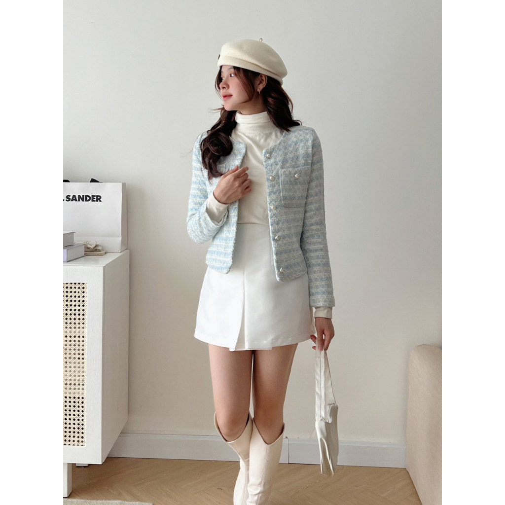 Áo Dạ Xanh Ngọc Cúc Thêu Tay Siu Hot, Áo Dạ 2 Lớp Hàng Quảng Châu Loại 1, Dáng Basic Freesize Dưới 55 kg | BigBuy360 - bigbuy360.vn