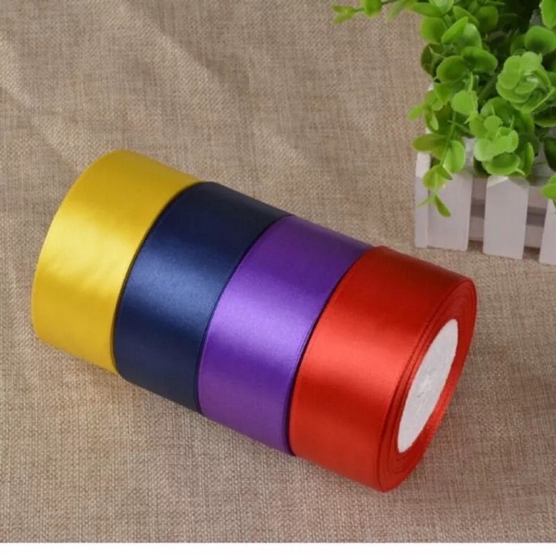 Cuộn duy băng vải lụa satin bản 4cm dài 22m ,duy băng đẹp