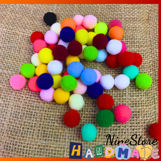 Hạt PomPom 1.5cm nhiều màu sắc dùng làm trang trí, làm thủ công handmade_NineStore