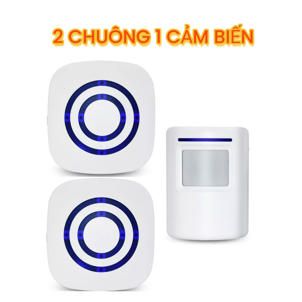 Chuông Báo Khách Kết Hợp Báo Trộm Không Dây Thông Minh 38 Kiểu Chuông Yf0256, Cảm Biến Chống Trộm Hồng Ngoại Bh 12 Tháng