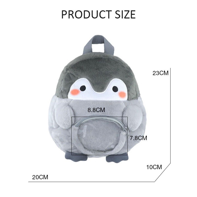 Ba lô đeo vai hình chú chim cánh cụt  nhồi bông dễ thương