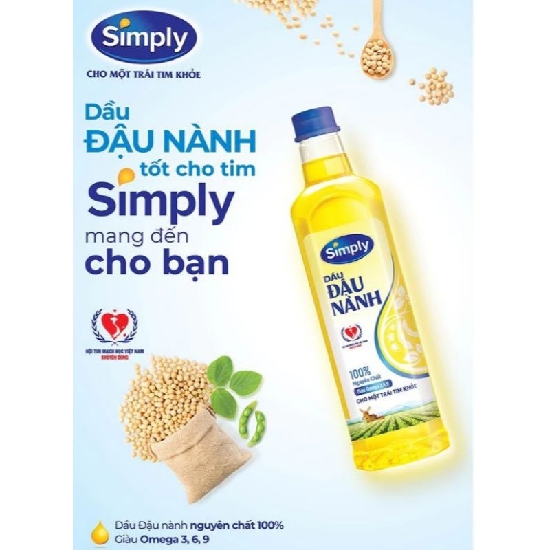Dầu Đậu Nành Simply 1 lít date 2025