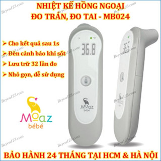 Nhiệt kế hồng ngoại đo trán, đo tai Moaz Bébé MB-024 MB024/ Nhiệt kế đo nhiệt độ sữa MB-020 MB020