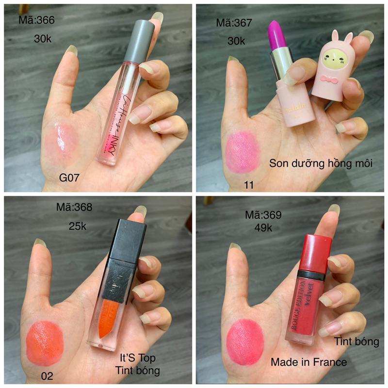 Son Tester/2hand Các Hãng Đủ Màu mã 366-369