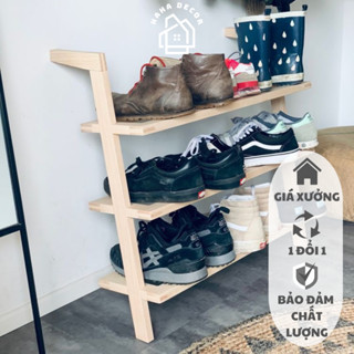 Kệ gỗ để giày dép 3 tầng phong cách nhật bản KGDD02