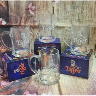 bộ 04 ly thủy tinh uống bia Tiger 450ml - ly thủy tinh uống bia tiger