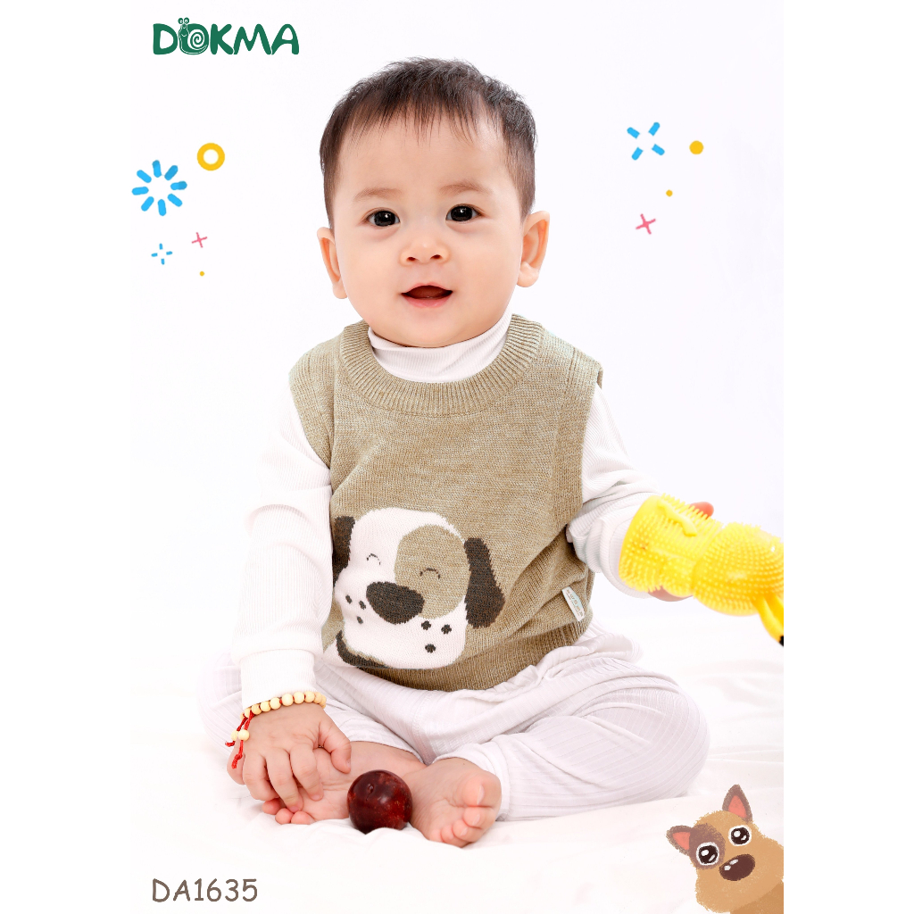 DA1635 Áo gile len cổ tròn DOKMA