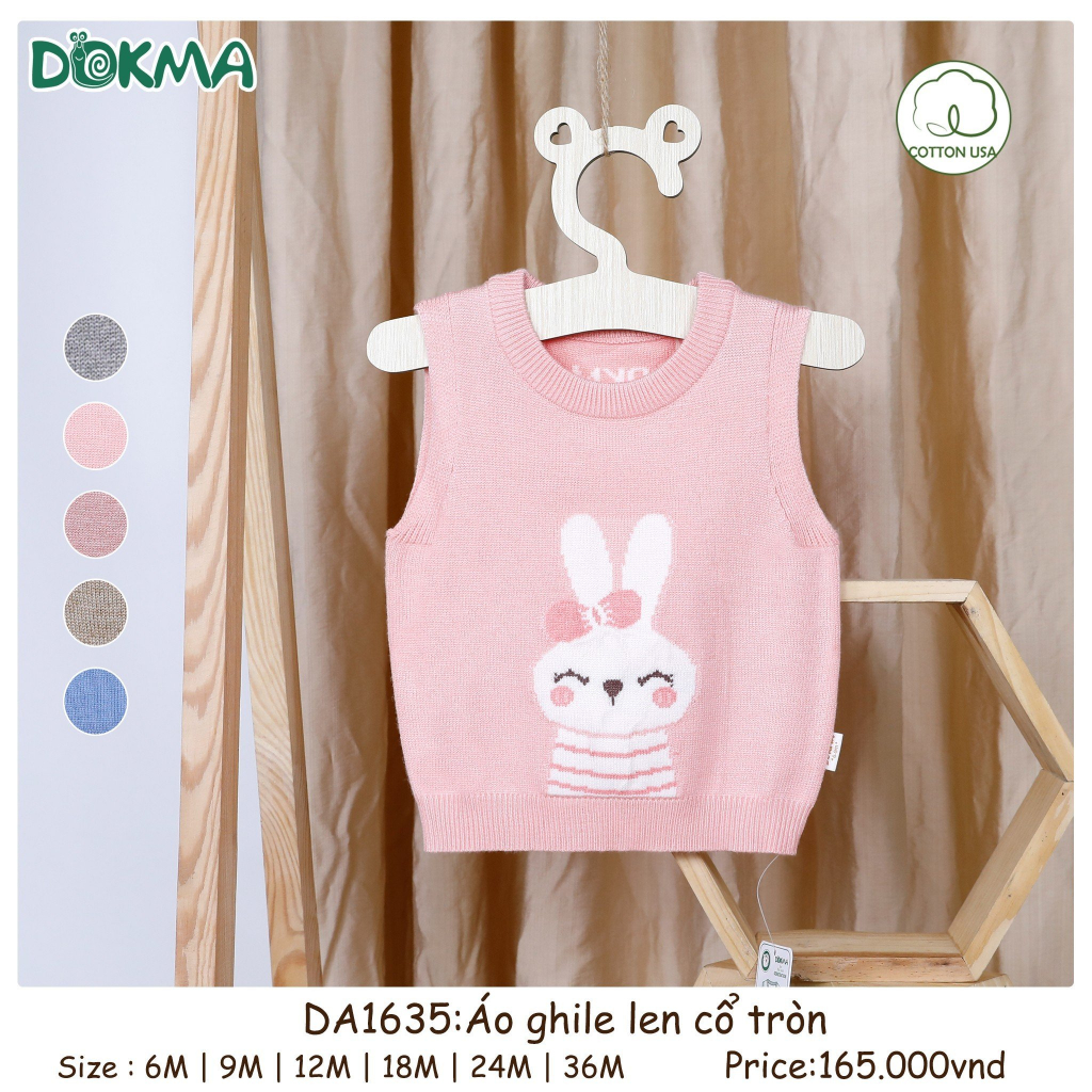 DA1635 Áo gile len cổ tròn DOKMA